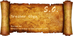 Sreiber Olga névjegykártya